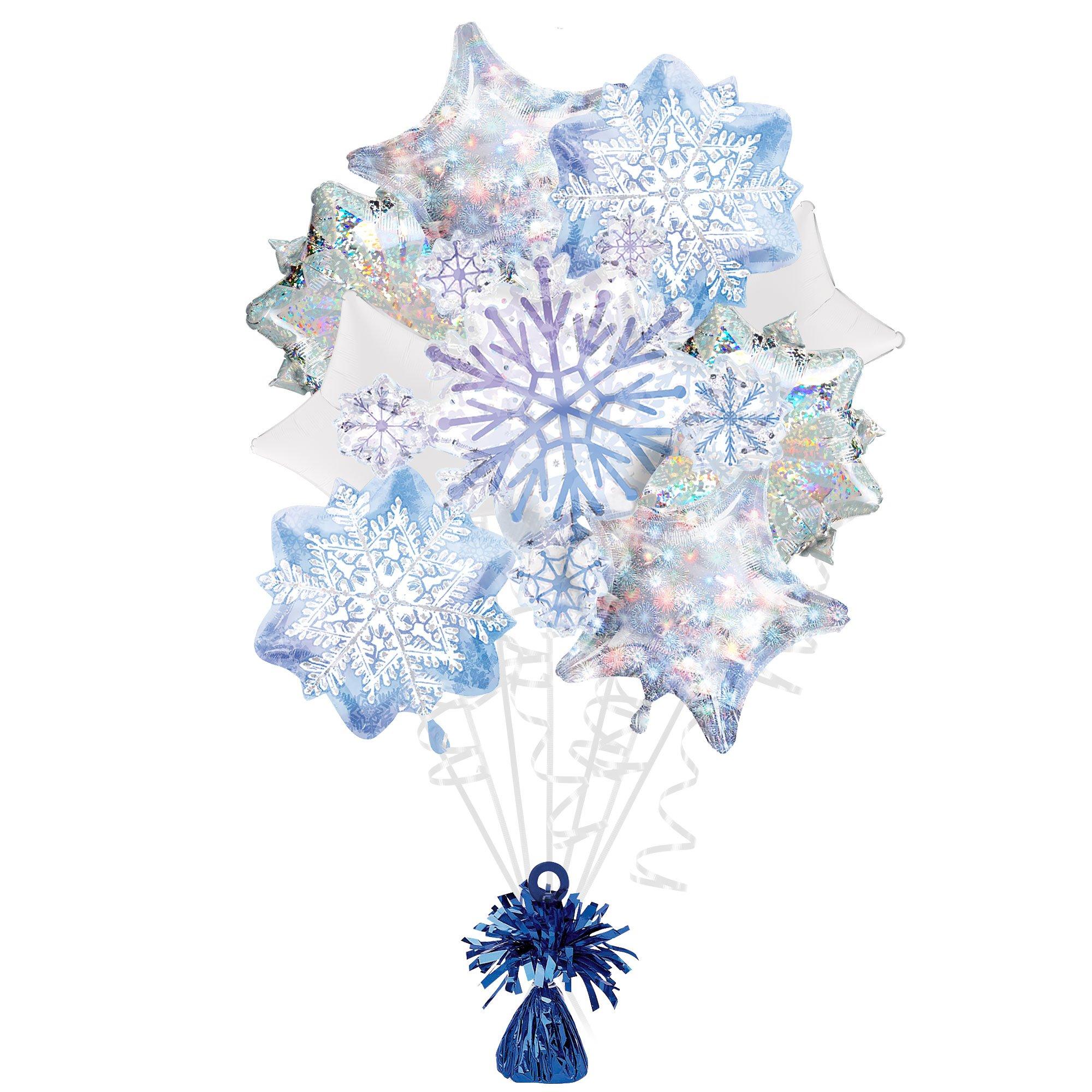 5PC BLLN BOUQUET SNOWFLAKE P